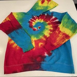 Hanes Ultimate Cotton Tie Dye Hoodie Mens Adult M 90s sweatshirt VINTAGE